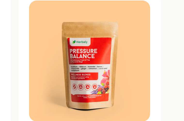 Herbaly Pressure Balance tea bag.
